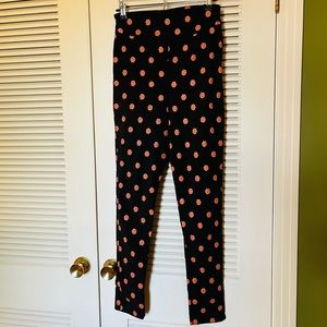 Unique Vintage Black and Orange Pumpkin Patch Rizzo Cigarette Pants